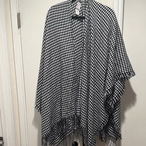 Lane Bryant Black and White Checkered Cape